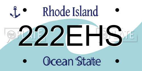 222EHS Rhode Island License Plate