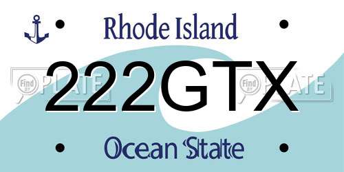 222GTX Rhode Island License Plate