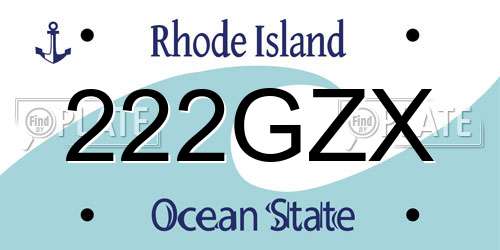 222GZX Rhode Island License Plate