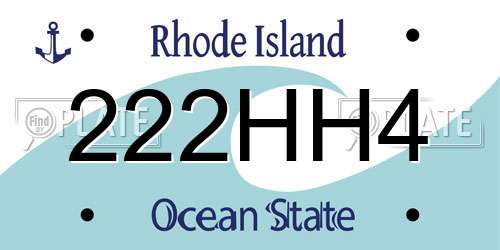 222HH4 Rhode Island License Plate