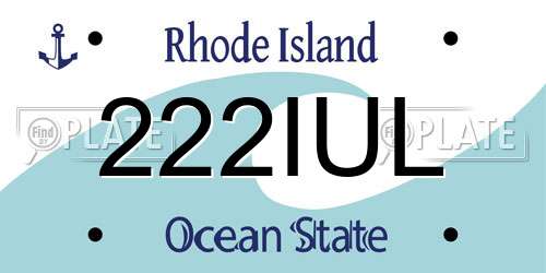 222IUL Rhode Island License Plate