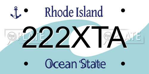 222XTA Rhode Island License Plate