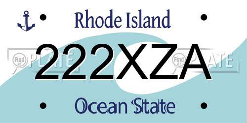 222XZA Rhode Island License Plate