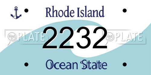 2232 Rhode Island License Plate