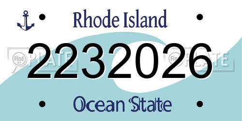 2232026 Rhode Island License Plate