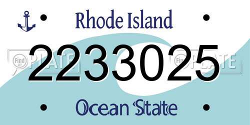 2233025 Rhode Island License Plate