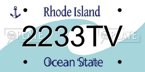 2233TV Rhode Island License Plate