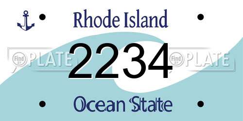 2234 Rhode Island License Plate