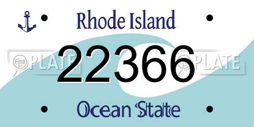 22366 Rhode Island License Plate