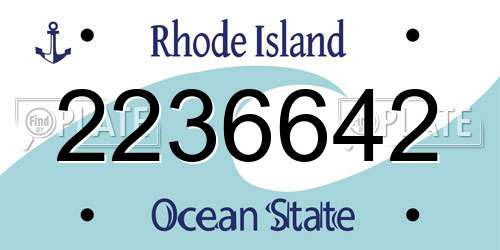 2236642 Rhode Island License Plate