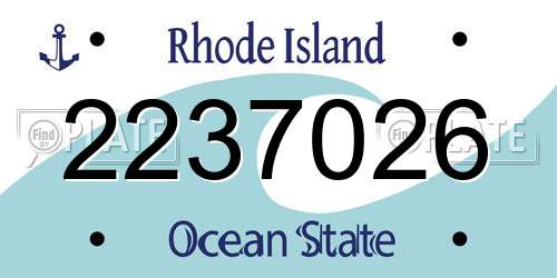 2237026 Rhode Island License Plate