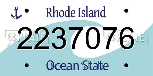 2237076 Rhode Island License Plate