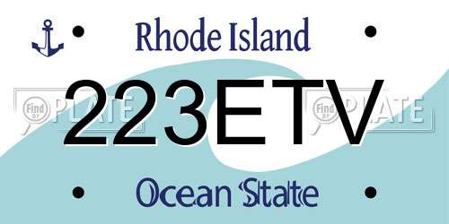 223ETV Rhode Island License Plate