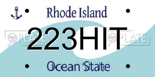 223HIT Rhode Island License Plate