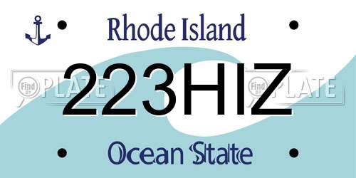 223HIZ Rhode Island License Plate