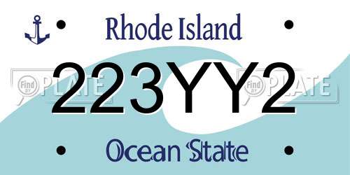 223YY2 Rhode Island License Plate