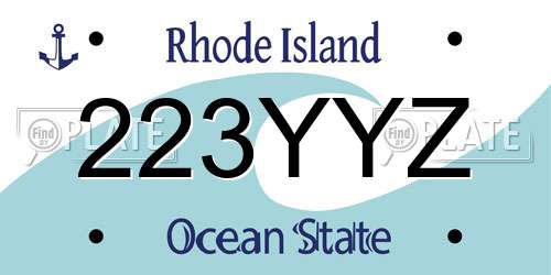 223YYZ Rhode Island License Plate