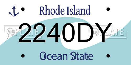 2240DY Rhode Island License Plate