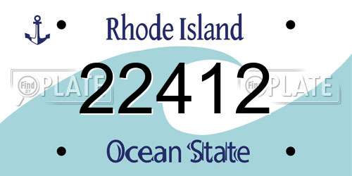 22412 Rhode Island License Plate