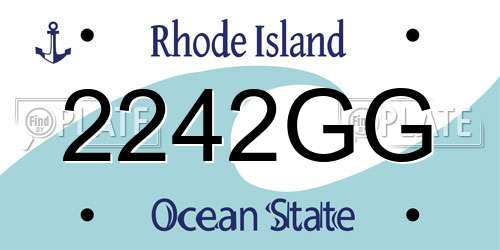2242GG Rhode Island License Plate