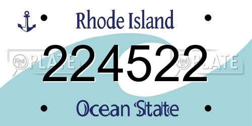 224522 Rhode Island License Plate