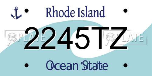2245TZ Rhode Island License Plate