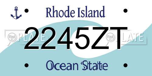 2245ZT Rhode Island License Plate