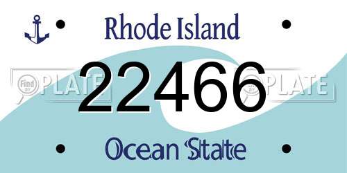 22466 Rhode Island License Plate