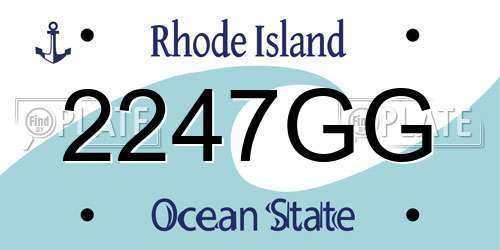 2247GG Rhode Island License Plate