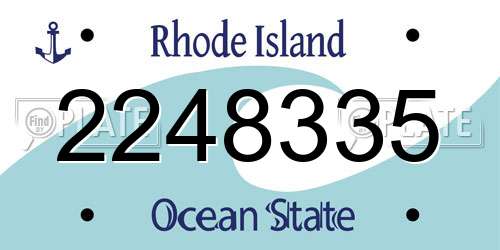 2248335 Rhode Island License Plate