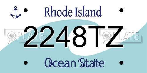 2248TZ Rhode Island License Plate