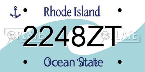 2248ZT Rhode Island License Plate