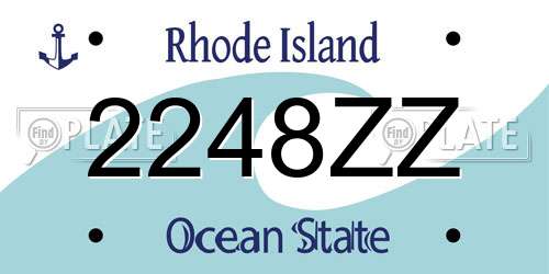 2248ZZ Rhode Island License Plate