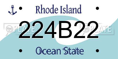 224B22 Rhode Island License Plate