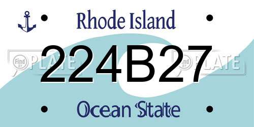 224B27 Rhode Island License Plate