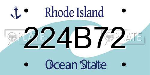 224B72 Rhode Island License Plate