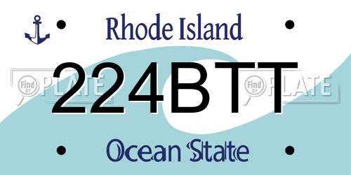 224BTT Rhode Island License Plate