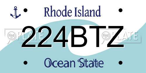 224BTZ Rhode Island License Plate