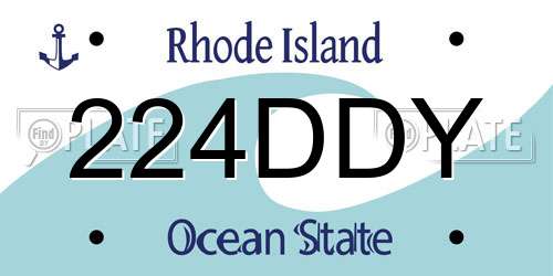 224DDY Rhode Island License Plate