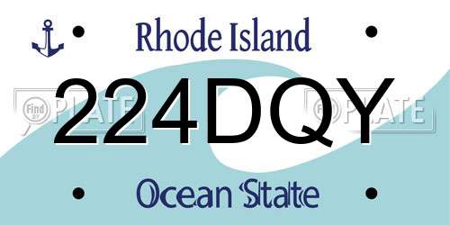 224DQY Rhode Island License Plate