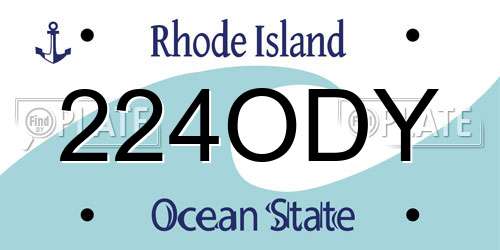 224ODY Rhode Island License Plate