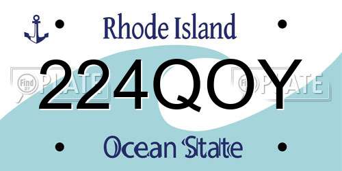 224QOY Rhode Island License Plate