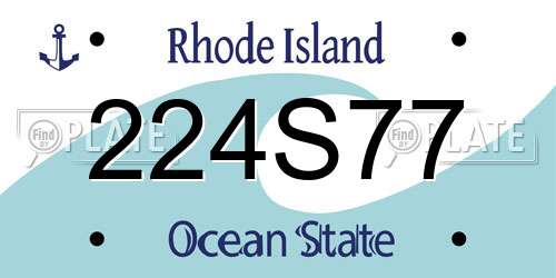 224S77 Rhode Island License Plate