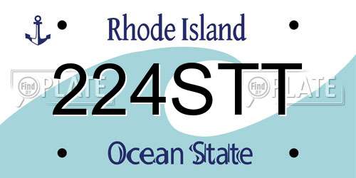 224STT Rhode Island License Plate