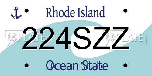 224SZZ Rhode Island License Plate