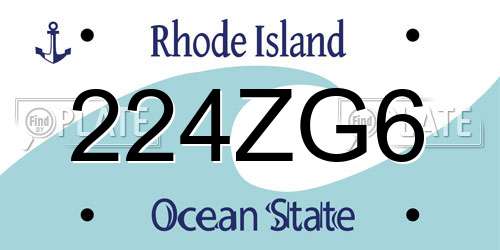 224ZG6 Rhode Island License Plate
