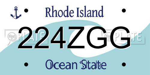 224ZGG Rhode Island License Plate