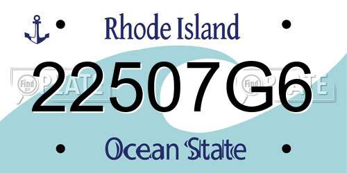 22507G6 Rhode Island License Plate