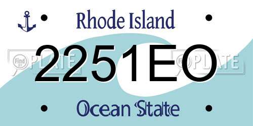 2251EO Rhode Island License Plate