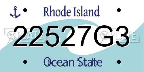 22527G3 Rhode Island License Plate